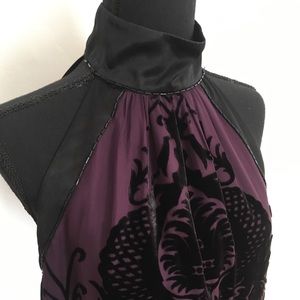 Max Studio Black and Purple High Neck Top